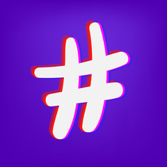 Hashtag sign. Vector illustration.