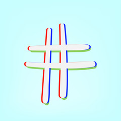 Hashtag sign. Vector illustration.