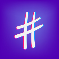 Hashtag sign. Vector illustration.