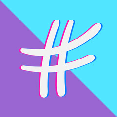 Hashtag sign. Vector illustration.