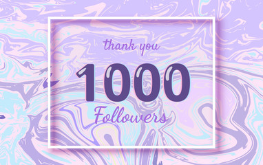 1000 Followers thank you banner. Vector illustration.