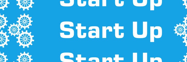 Start Up Blue Repeated Text Symbol 