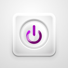 Power button technology logo, digital art techno concept, on off icon