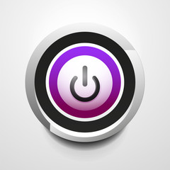 Power button technology logo, digital art techno concept, on off icon