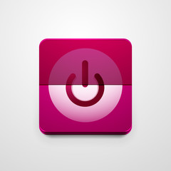 Power button technology logo, digital art techno concept, on off icon