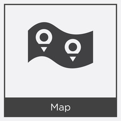 Map icon isolated on white background