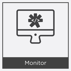 Monitor icon isolated on white background