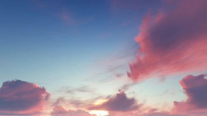 Naklejka na ściany i meble 3d rendering illustration sunset sky background