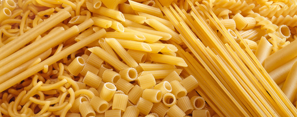 raw pasta forming a background
