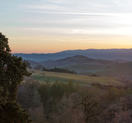 sunset in toscana
