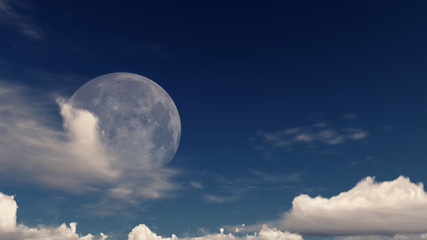 3D Rendering Moon Sky Background