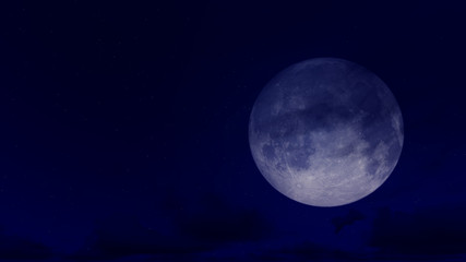 3d Rendering Blue Moon Illustration