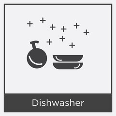 Dishwasher icon isolated on white background