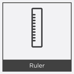 Ruler icon isolated on white background
