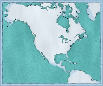 Cartina mondo, disegnata illustrata pennellate, cartina geografica