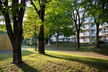Park located in Takesato Complex apartment of Kasukabe City, Saitama, Japan