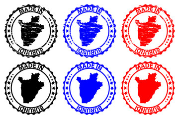 Obraz premium Made in Djibouti - rubber stamp - vector, Djibouti map pattern - black, blue and red