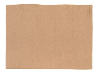 piece of cardboard on white background
