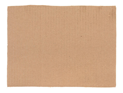 piece of cardboard on white background