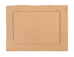 piece of cardboard on white background