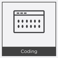 Coding icon isolated on white background