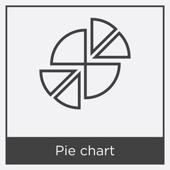 Pie chart icon isolated on white background