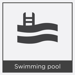 Swimming pool icon isolated on white background