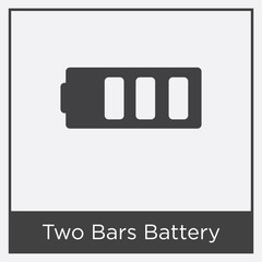 Two Bars Battery icon isolated on white background