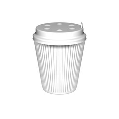 Plastic or paper corrugated  glass and cap 3D illustration