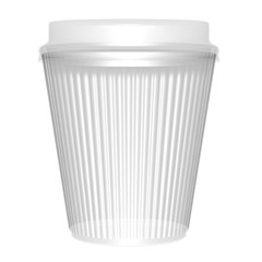 Plastic or paper corrugated  glass and cap 3D illustration