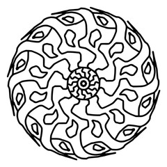 Abstraction mandala - wheel for a coloring