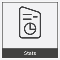 Stats icon isolated on white background