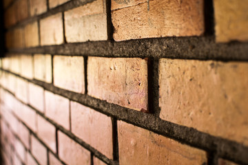 vintage brick wall background. Abstract image of old wreck stucco concept for clean banner new poster textured, realistic used solid rectangle seam natural clay