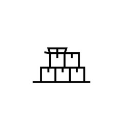 stack of cardboard boxes icon. relocation preparation concept. simple clean thin outline style design.