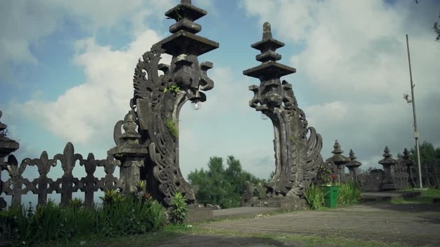 Hindu Mother Temple of Besakih, Agung Volcano, Bali, Indonesia rapid slow motion