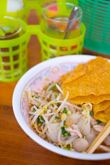 Noodle soup with pork balls, Thai Food