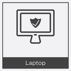 Laptop icon isolated on white background