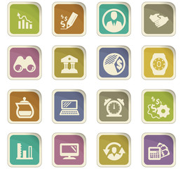 Business management and human resources icons set