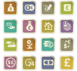 Currency exchange icons set