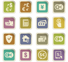 Currency exchange icons set