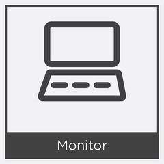 Monitor icon isolated on white background