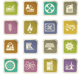 Fuel Power generation icons set
