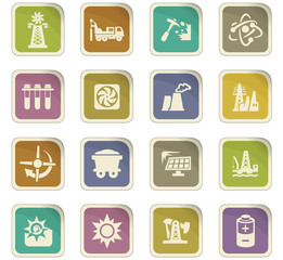 Fuel Power generation icons set