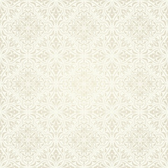 Seamless background baroque style  light beige color. Vintage Pattern. Retro Victorian. Ornament in Damascus style. Elements of flowers, leaves. Vector illustration.