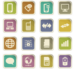 Mobile connection icons set