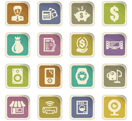 Pawn shop icons set