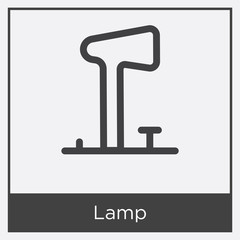 Lamp icon isolated on white background