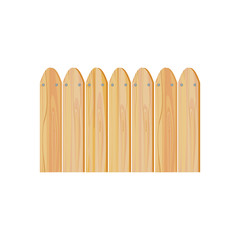 Wooden fence on white background - vector illustration.