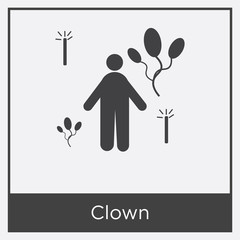 Clown icon isolated on white background