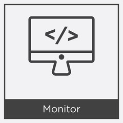 Monitor icon isolated on white background